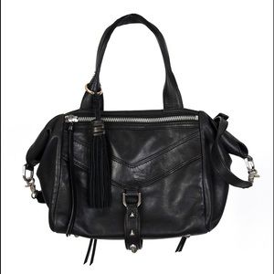 Botkier Black Leather Shoulder Bag with Tassel